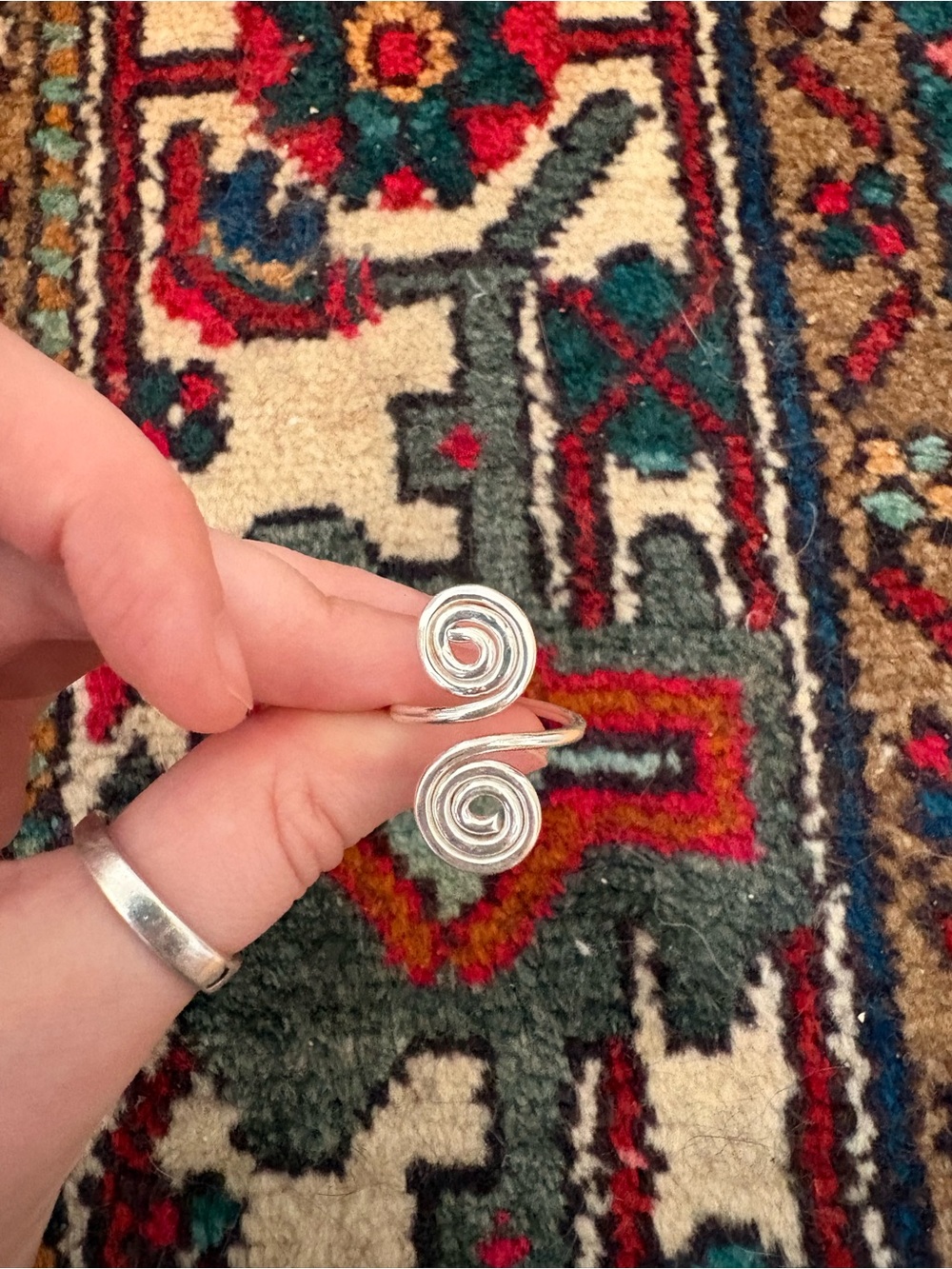 925 Sterling Silver Double Spiral Silver Ring
